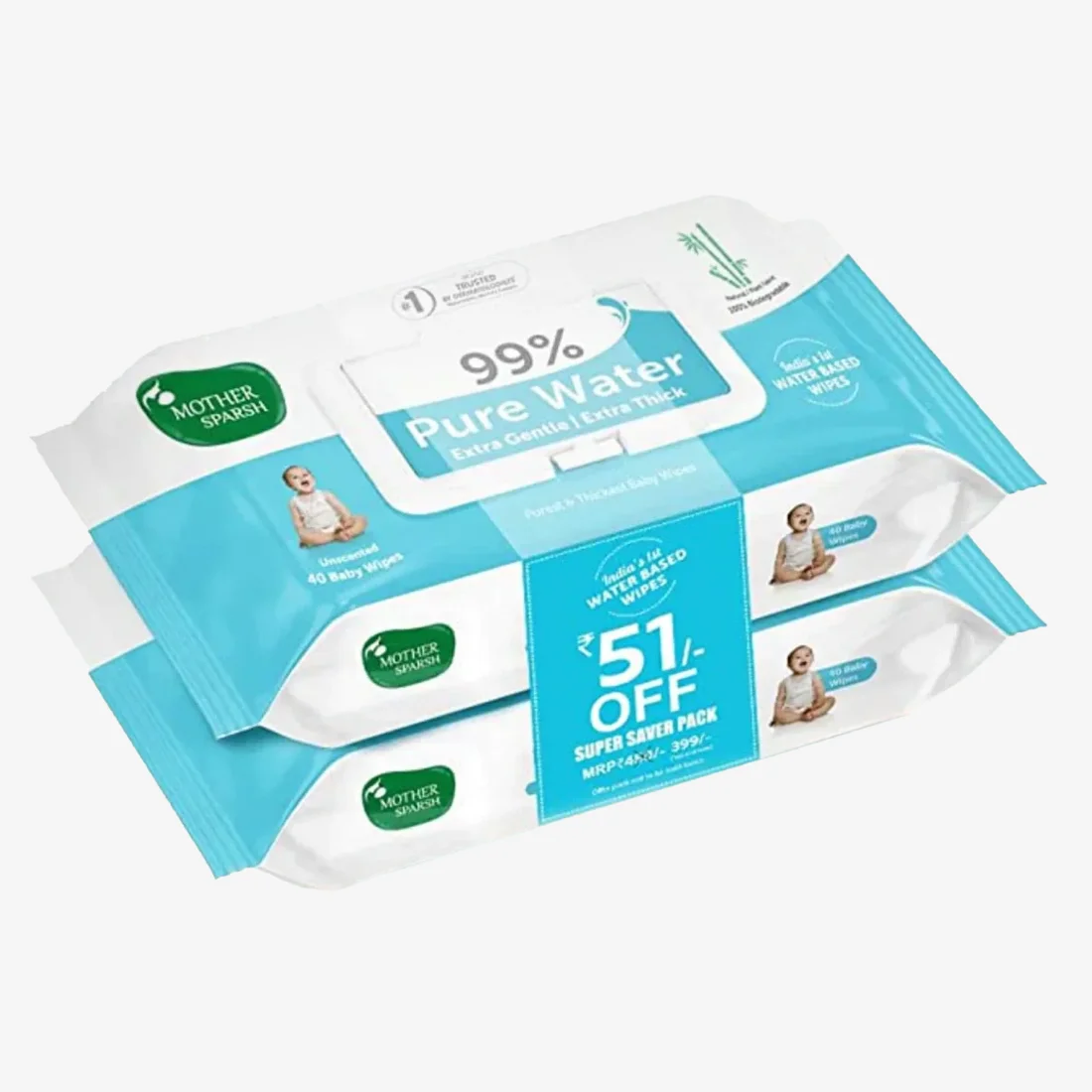 99% Pure Water Unscented Baby Wipes - Saver Pack (40 pcs) - Image 7