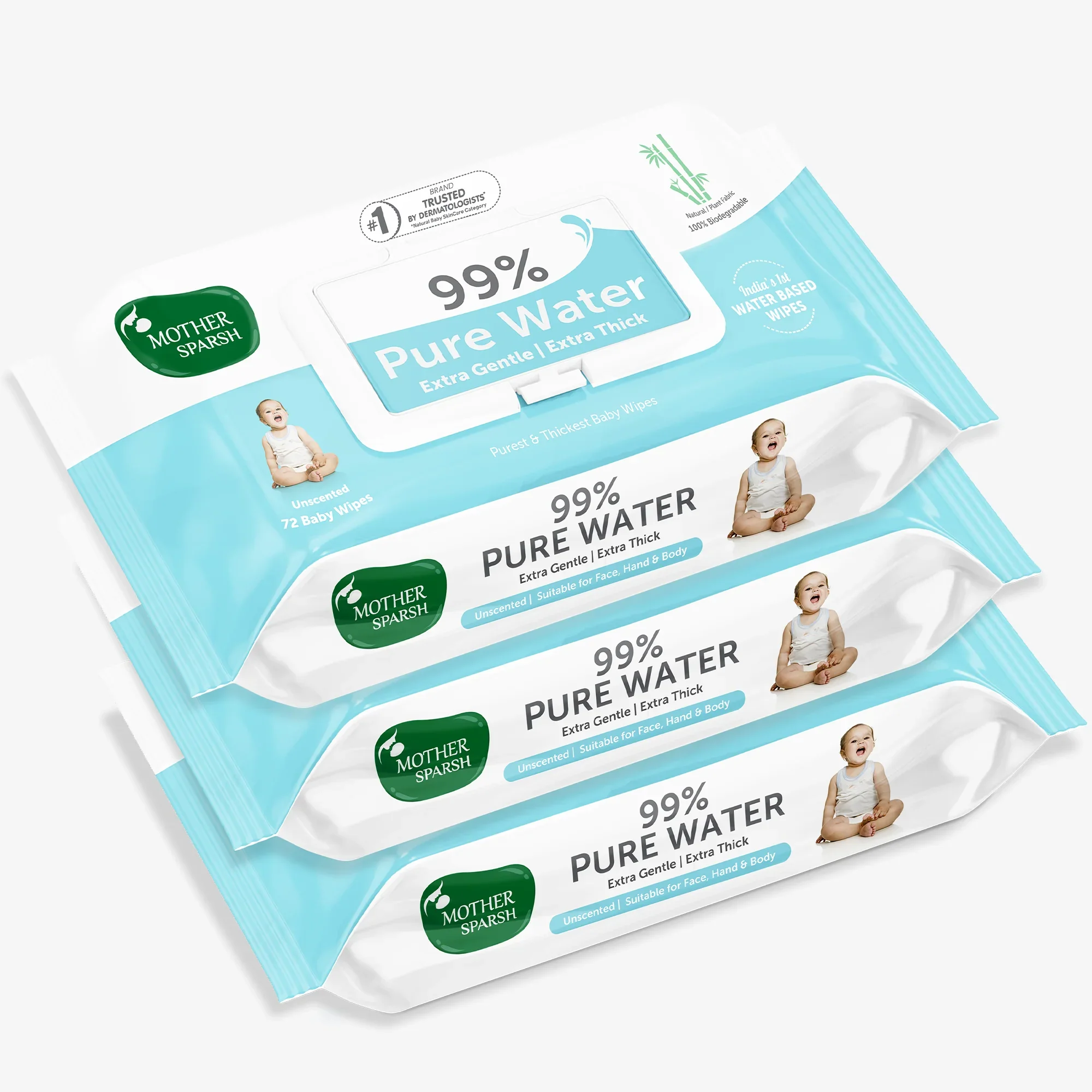 99% Pure Water Unscented Baby Wipes Combo - Super Saver Pack (72 pcs) - Image 7
