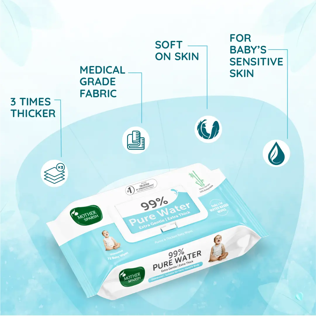 99% Pure Water Unscented Baby Wipes - Medical Grade Fabric (72 pcs) - Image 3