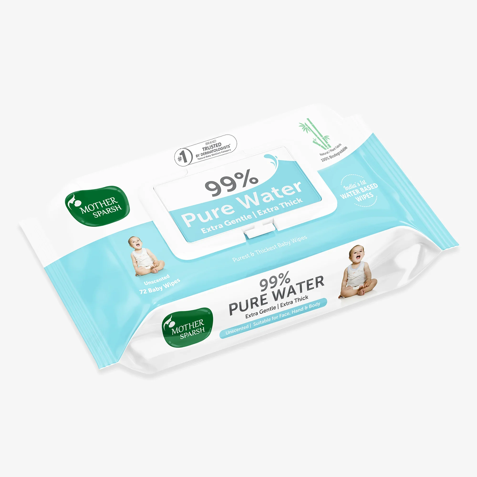 99% Pure Water Unscented Baby Wipes - Medical Grade Fabric (72 pcs) - Image 8