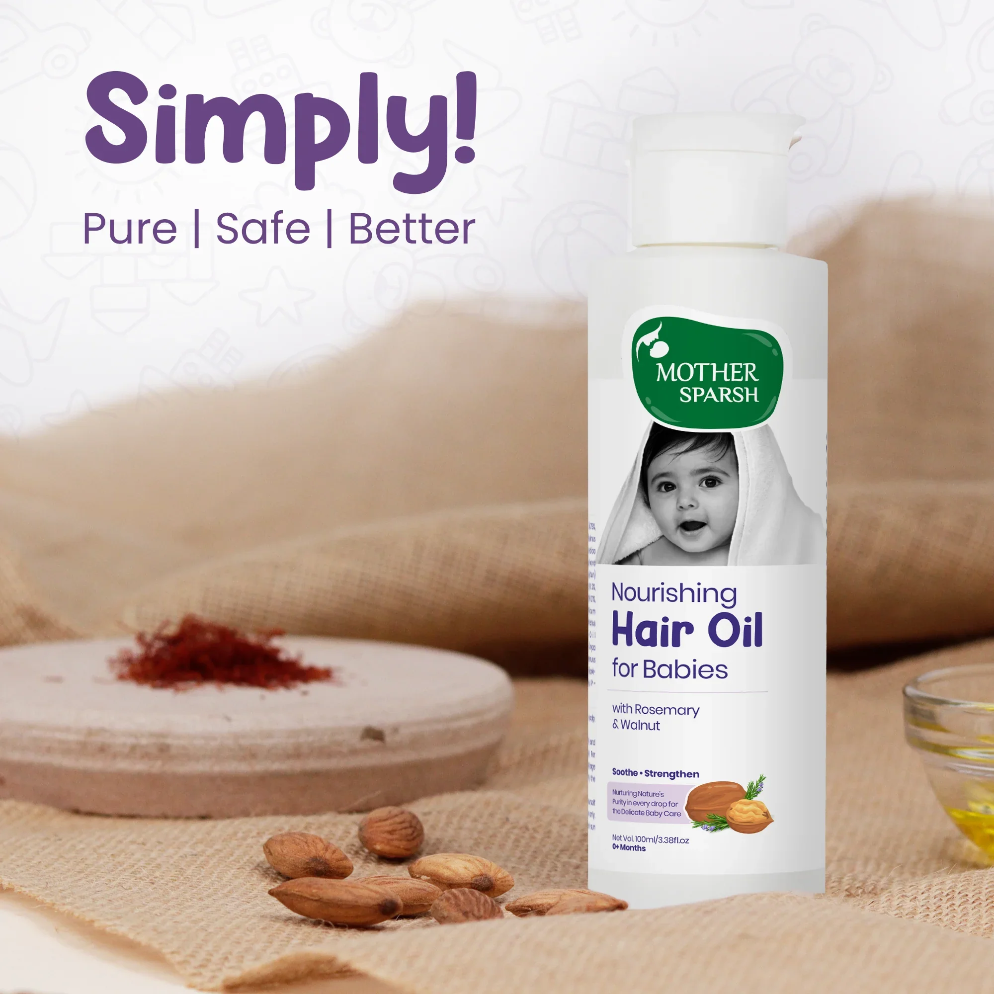 Nourishing Baby Hair Oil - Enriched with Saffron & Almond - Image 7