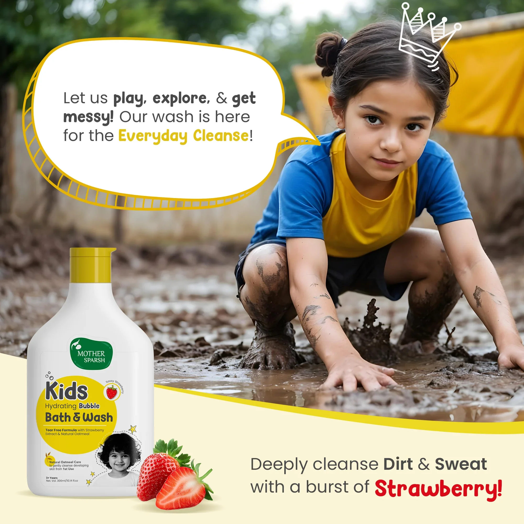 Kids Bubble Bath & Wash - Strawberry 300ml - Image 5
