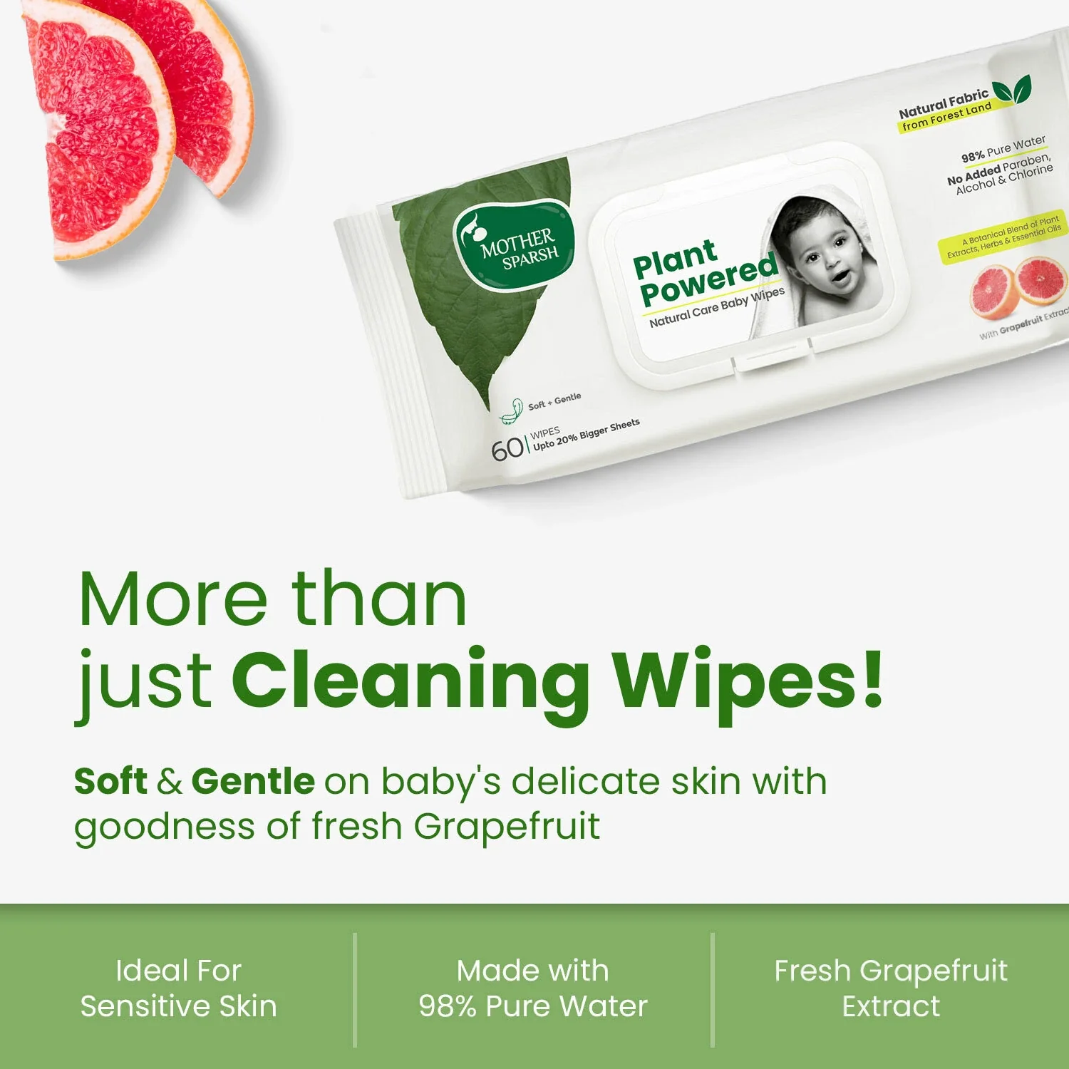 Plant Powered Baby Wipes - Grapefruit - Image 4